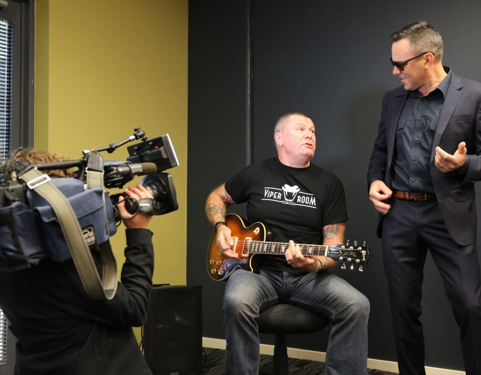 Ash Bosworth with Dai Pritchard (Rose Tattoo) for NBN News